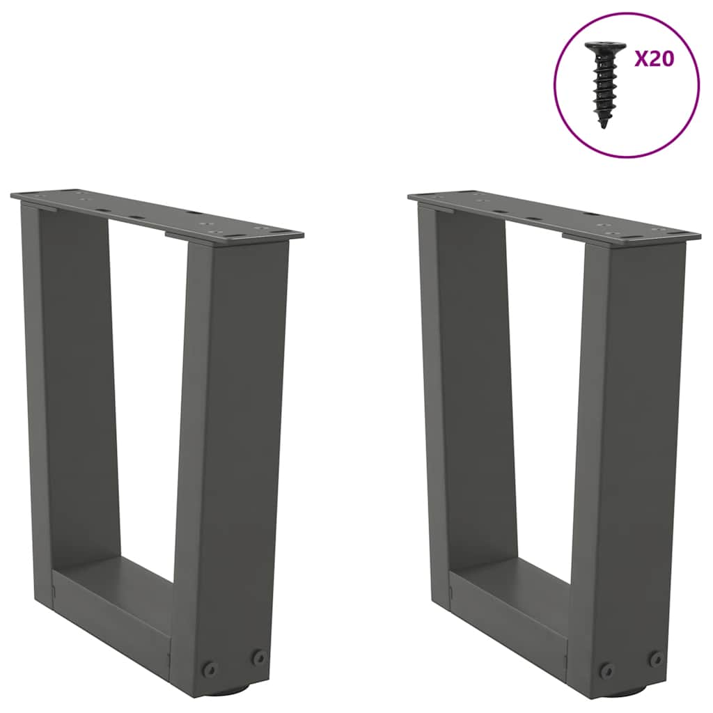 Pieds de table à manger forme V 2 pcs anthracite 40x(30-31,3)cm