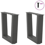 Pieds de table à manger forme V 2 pcs anthracite 40x(30-31,3)cm