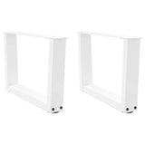 Dining table legs V shape 2pcs white 50x(30-31.3)cm steel