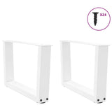 Dining table legs V shape 2pcs white 50x(30-31.3)cm steel