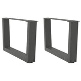 Dining table legs V shape 2 pcs anthracite 50x(30-31.3)cm