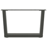 Dining table legs V shape 2 pcs anthracite 50x(30-31.3)cm