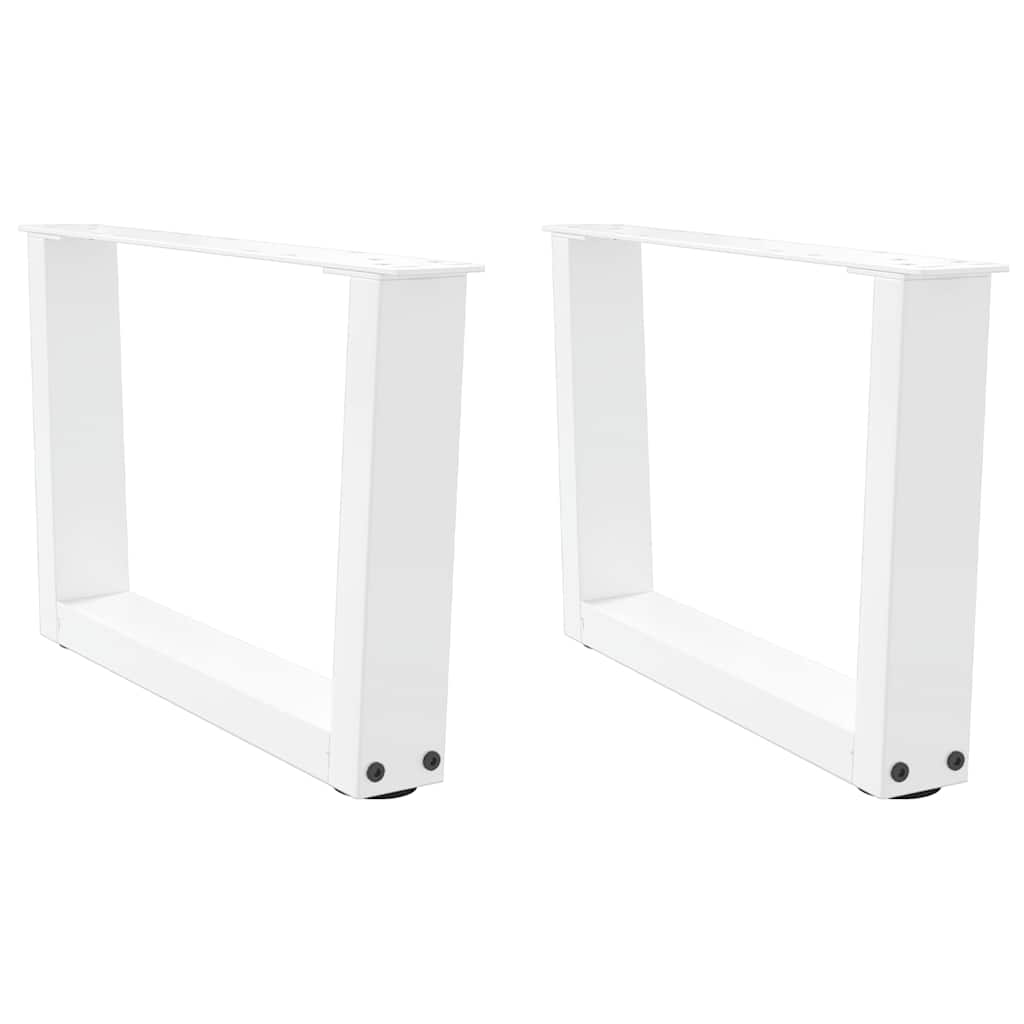 Dining table legs V shape 2pcs white 60x(30-31.3)cm steel