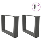 Pieds de table à manger forme V 2 pcs anthracite 60x(30-31,3)cm