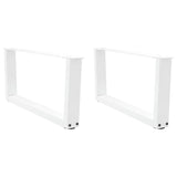 Pieds de table à manger forme V 2pcs blanc 70x(30-31,3)cm acier