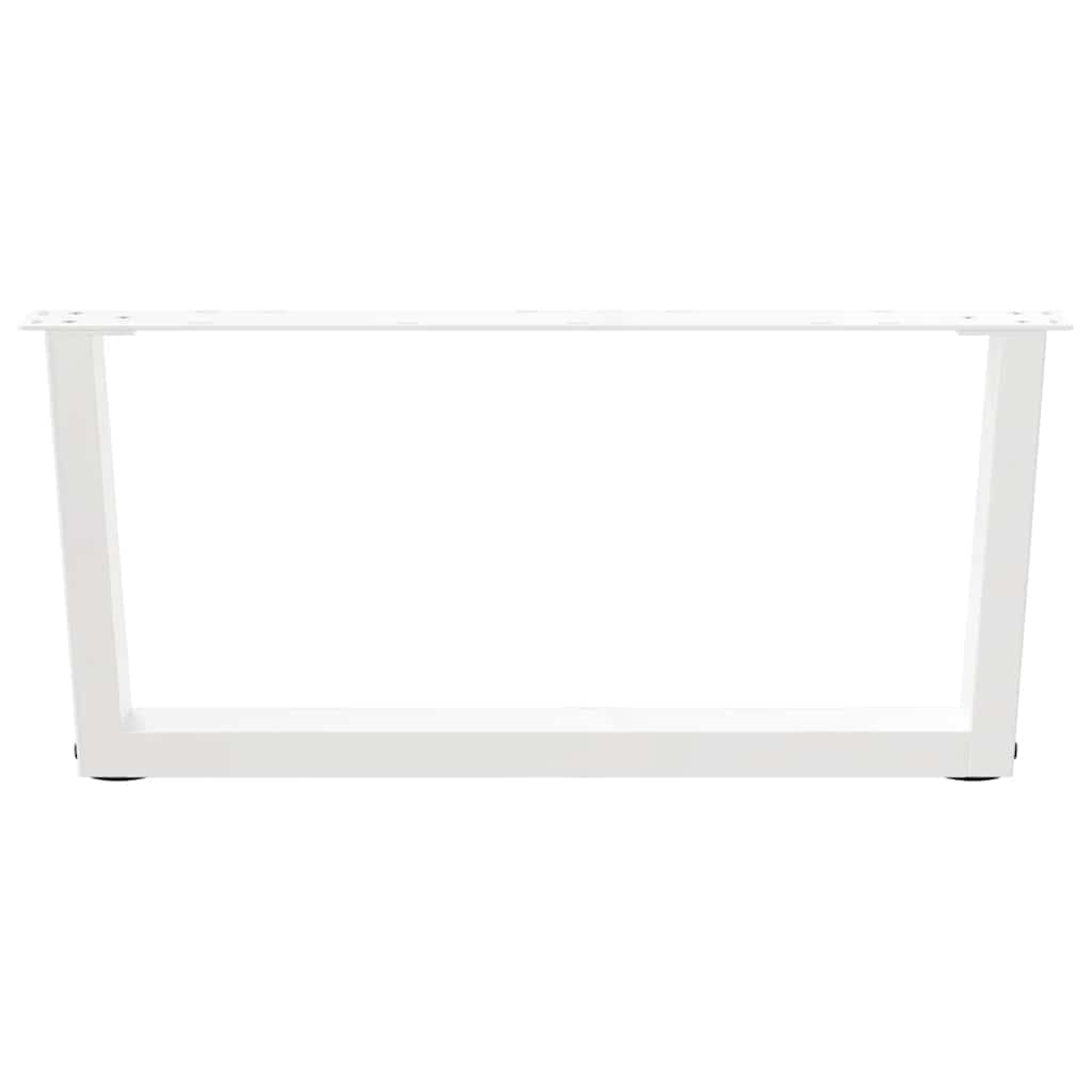 Pieds de table à manger forme V 2pcs blanc 70x(30-31,3)cm acier