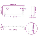 Pieds de table à manger forme V 2pcs blanc 70x(30-31,3)cm acier