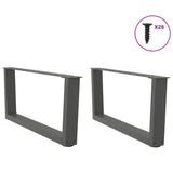 Pieds de table à manger forme V 2 pcs anthracite 70x(30-31,3)cm