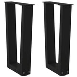 V-shaped dining table legs 2 pcs black 28x(42-43.3)cm