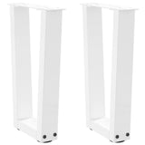 Dining table legs V shape 2 pcs white 28x(42-43.3) cm