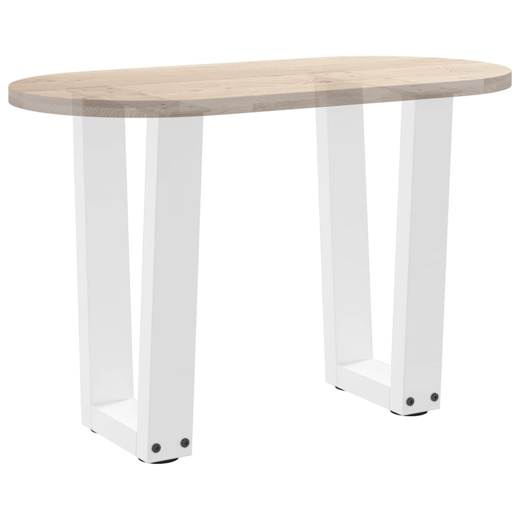 Dining table legs V shape 2 pcs white 28x(42-43.3) cm