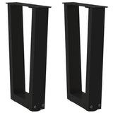 V-shaped dining table legs 2 pcs black 38x(42-43.3) cm