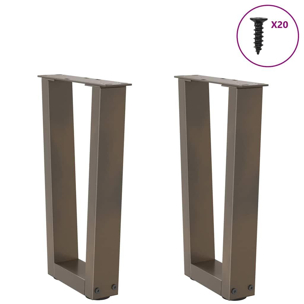 V-shaped dining table legs 2 pcs natural steel steel