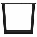 Dining table legs V shape 2 pcs black 50x(42-43.3)cm steel