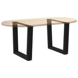 Dining table legs V shape 2 pcs black 50x(42-43.3)cm steel