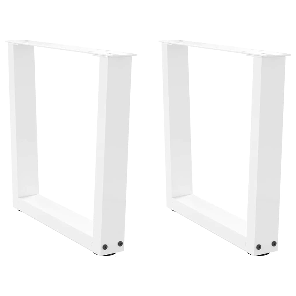 Dining table legs V shape 2pcs white 50x(42-43.3)cm steel