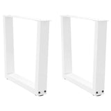 Dining table legs V shape 2pcs white 50x(42-43.3)cm steel