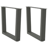 Pieds de table à manger en forme de V 2 pcs anthracite acier