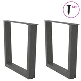 Pieds de table à manger en forme de V 2 pcs anthracite acier