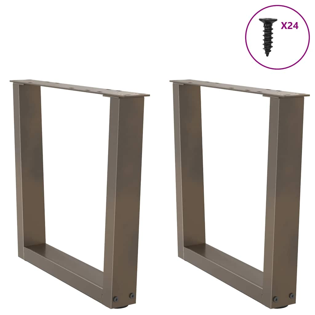 V-shaped dining table legs 2 pcs natural steel steel