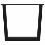 Dining table legs V shape 2 pcs black 60x(42-43.3)cm steel