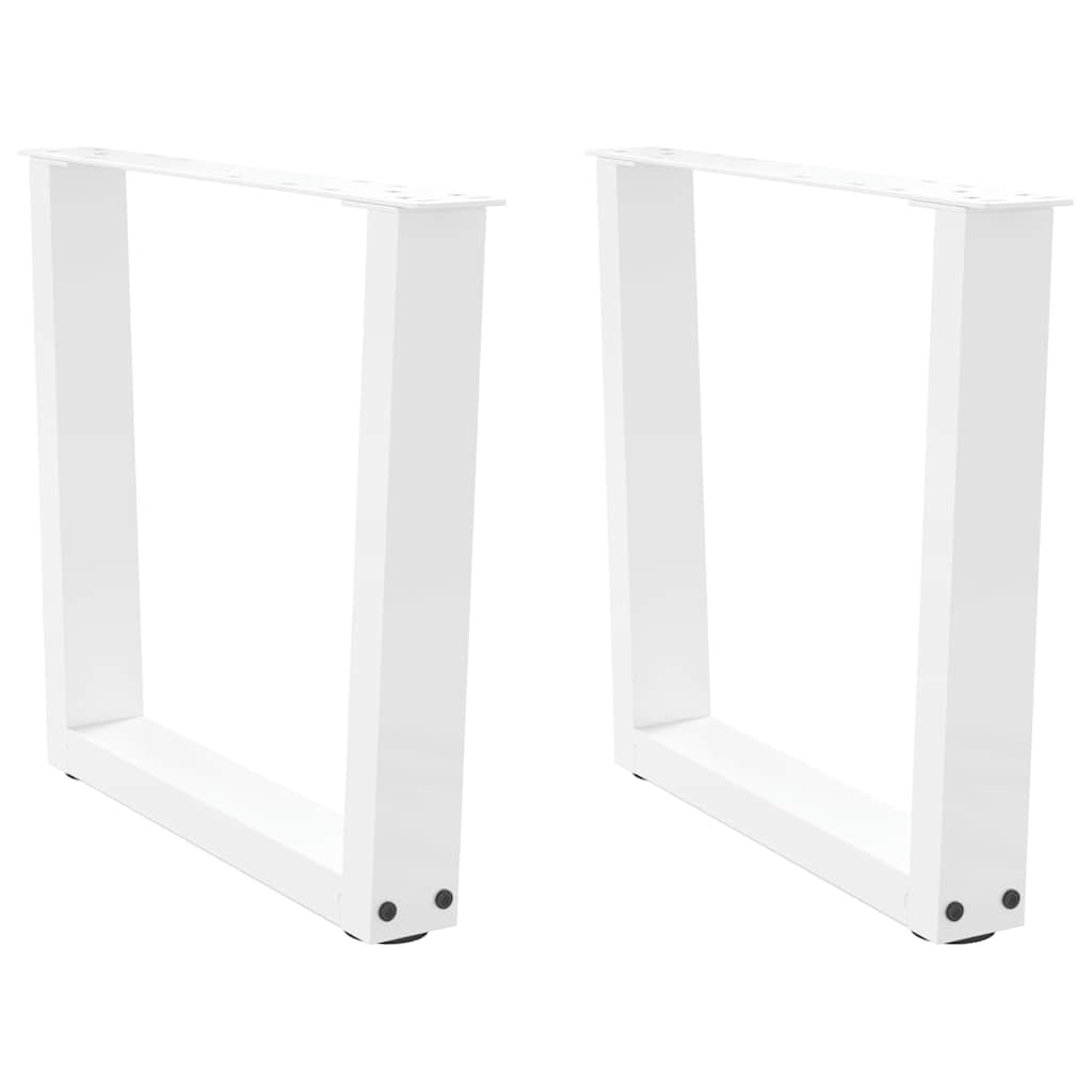 Dining table legs V shape 2pcs white 60x(42-43.3)cm steel