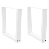 Dining table legs V shape 2pcs white 60x(42-43.3)cm steel