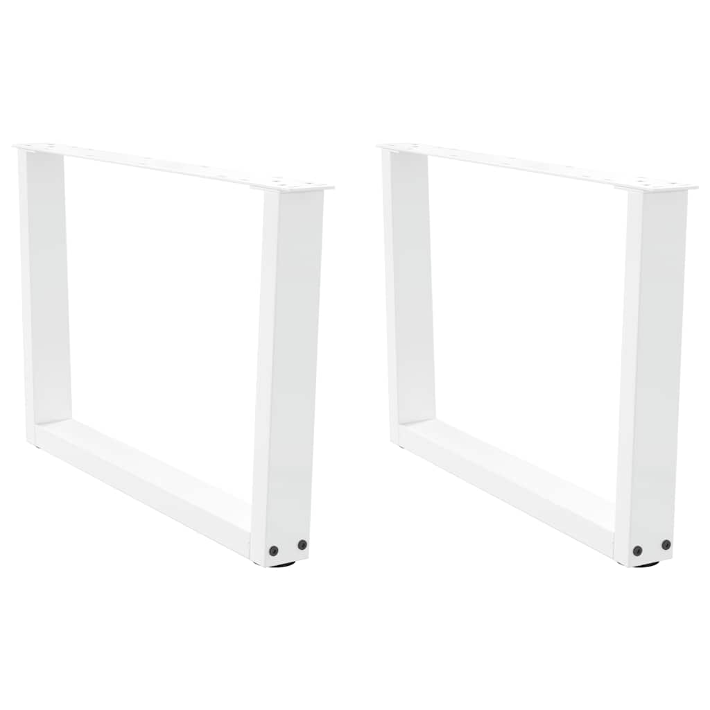 Dining table legs V shape 2pcs white 70x(42-43.3)cm steel