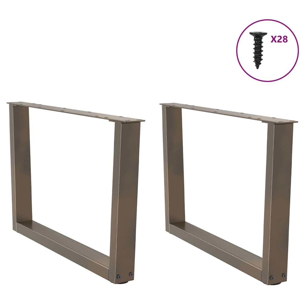 V-shaped dining table legs 2 pcs natural steel steel