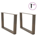 V-shaped dining table legs 2 pcs natural steel steel