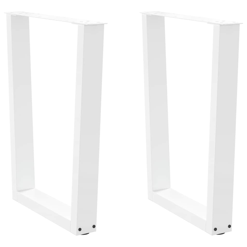 Dining table legs V shape 2pcs white 60x(72-73.3)cm steel