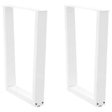 Dining table legs V shape 2pcs white 70x(72-73.3)cm steel