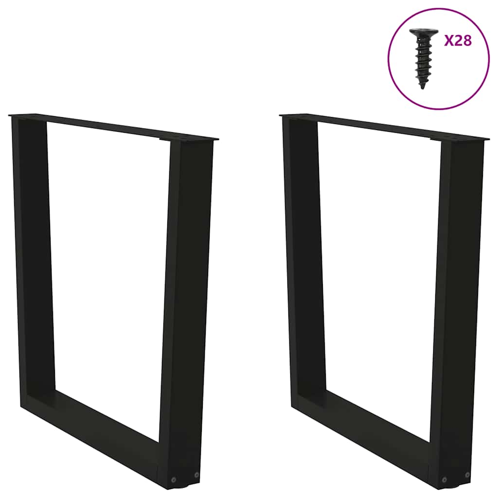 V-shaped dining table legs 2 pcs black 80x(72-73.3) cm