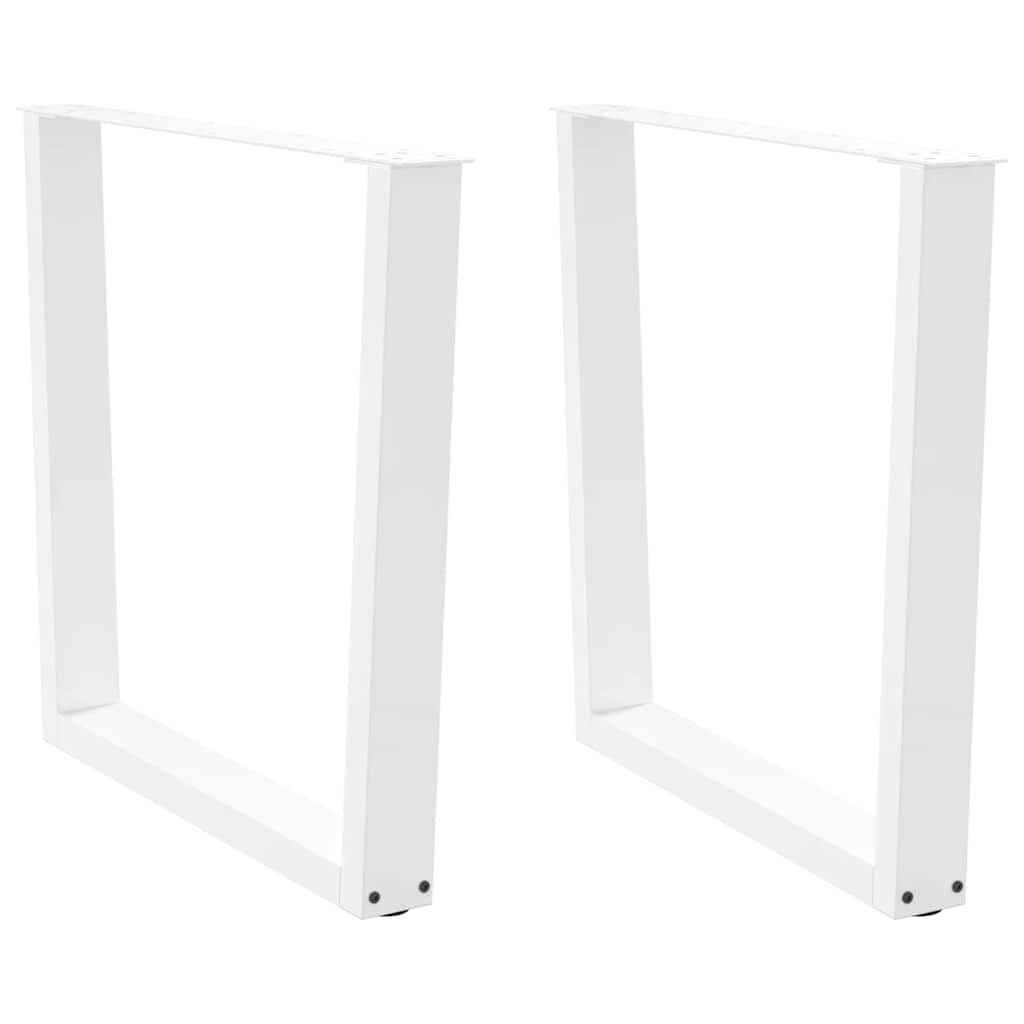 Dining table legs V shape 2 pcs white 80x(72-73.3) cm