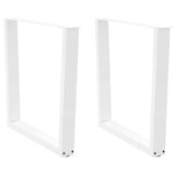 Dining table legs V shape 2 pcs white 80x(72-73.3) cm