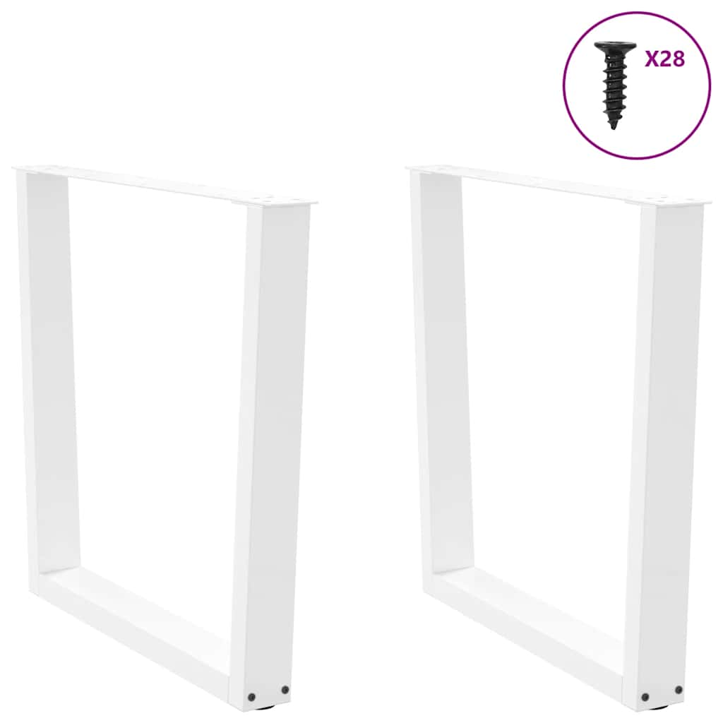 Dining table legs V shape 2 pcs white 80x(72-73.3) cm