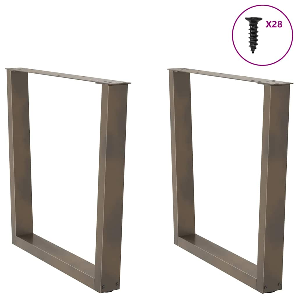 Dining table legs V shape 2 pcs 80x(72-73.3) cm steel