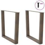 Dining table legs V shape 2 pcs 80x(72-73.3) cm steel