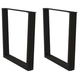 Pieds de table à manger forme de V 2 pcs noir 90x(72-73,3) cm