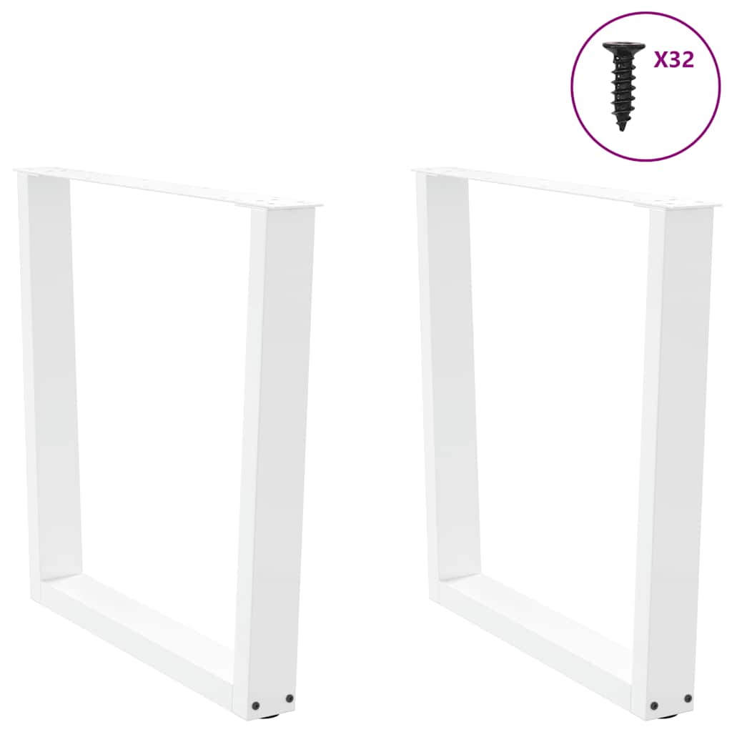 Dining table legs V shape 2 pcs white 90x(72-73.3) cm