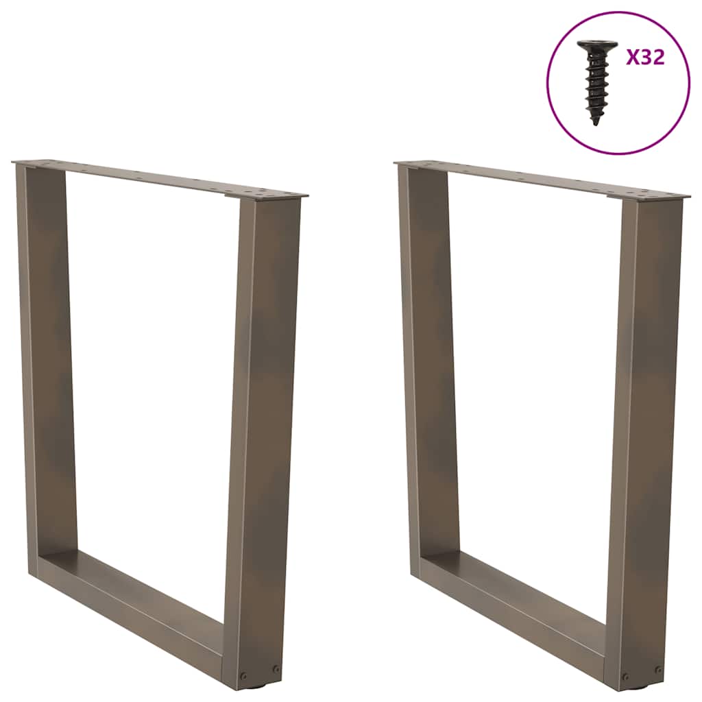 U-shaped dining table legs 2 pcs 90x(72-73.3) cm steel