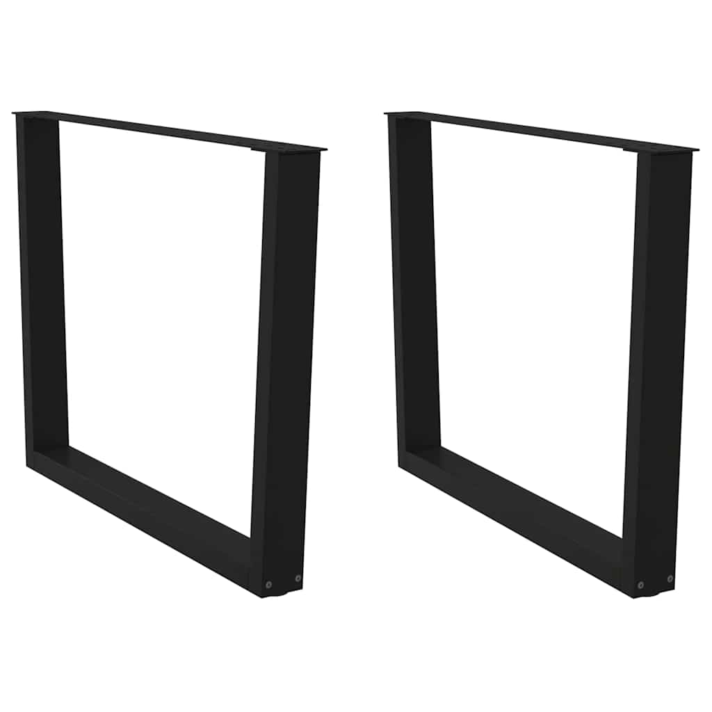 Pieds de table à manger forme de V 2 pcs noir 100x(72-73,3) cm