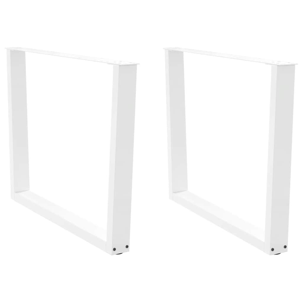 Dining table legs V shape 2 pcs white 100x(72-73.3) cm