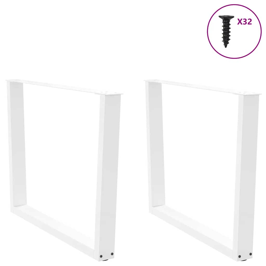 Dining table legs V shape 2 pcs white 100x(72-73.3) cm