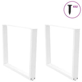 Dining table legs V shape 2 pcs white 100x(72-73.3) cm