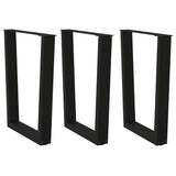 V-shaped dining table legs 3 pcs black 70x(72-73.3) cm