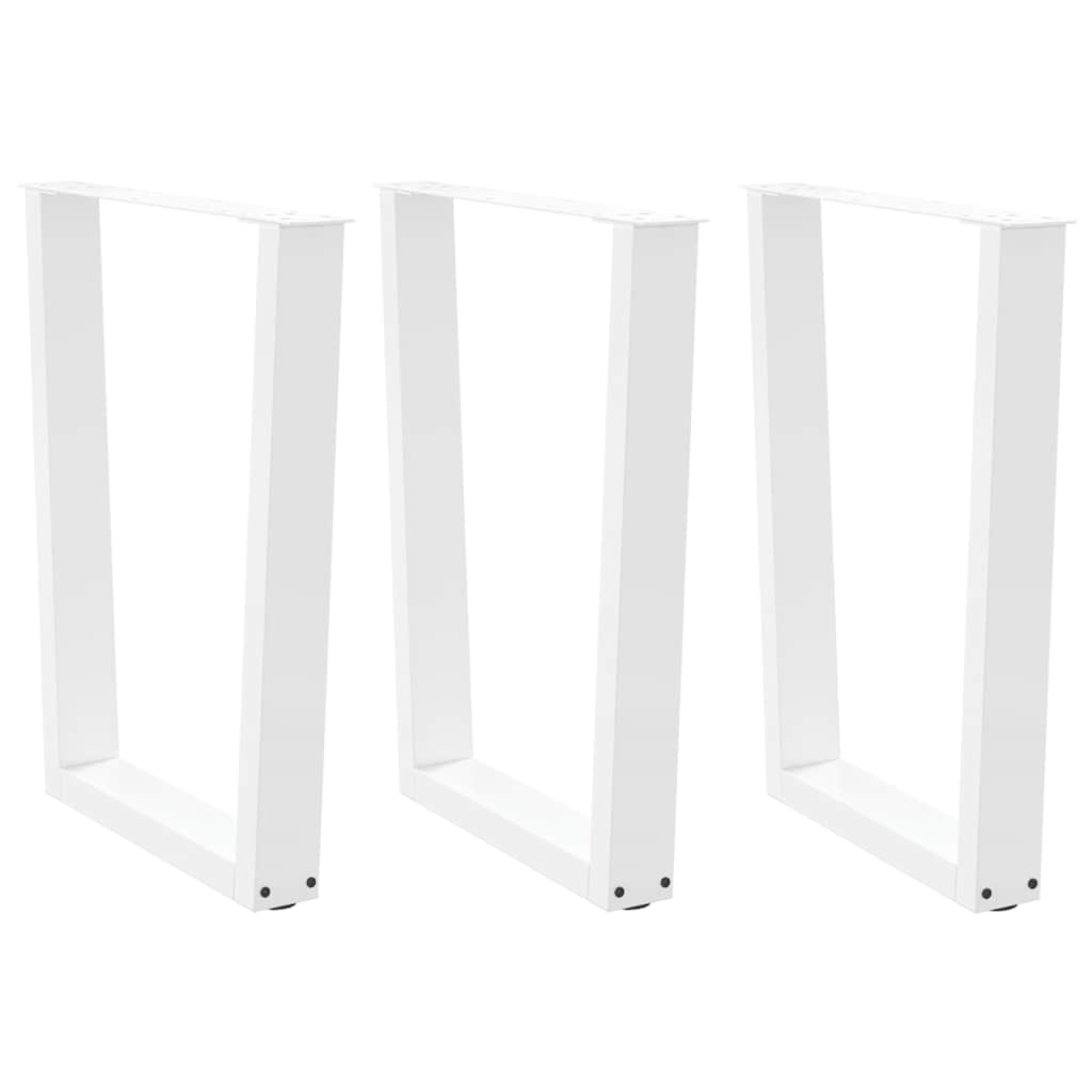 Dining table legs V shape 3 pcs white 70x(72-73.3) cm