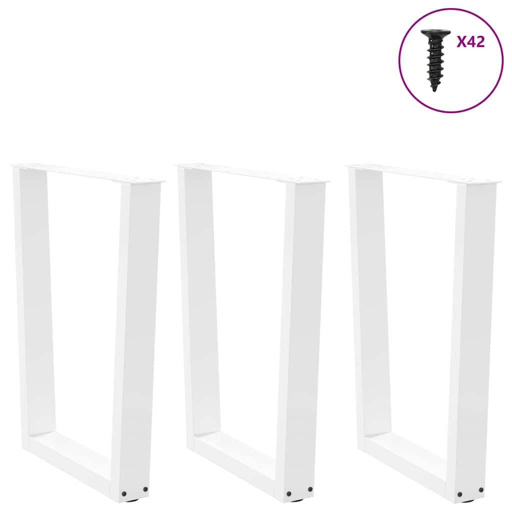 Dining table legs V shape 3 pcs white 70x(72-73.3) cm