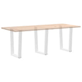 Dining table legs V shape 3 pcs white 70x(72-73.3) cm