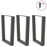 Dining table legs V shape 3 pcs 70x(72-73.3) cm steel